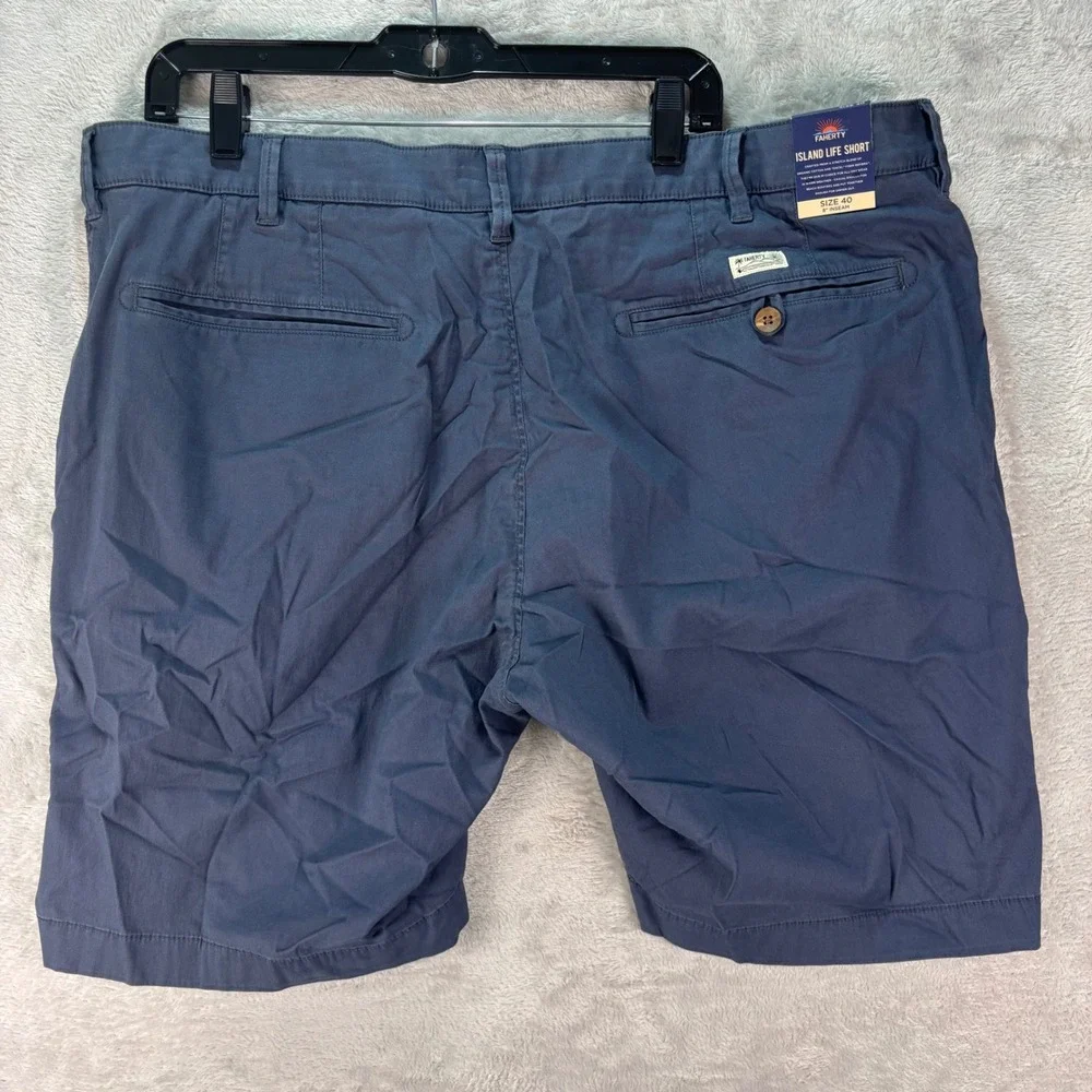 Faherty Island Life Shorts Organic Cotton Size Mens 40 Navy Blue Chino Preppy 8